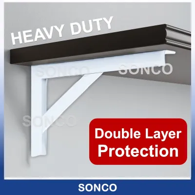 SONCO 1 Pcs Heavy Duty White Coat Shelf Bracket Wall Shelf Shelving L Bracket Wall Mount Rack Racking Support Iron L-Shaped Wall Shelf Support Bracket ( 1 Pcs ) Wall Mount Rack Support Iron L L-Shaped Wall Shelf Support L Bracket Wall Mount