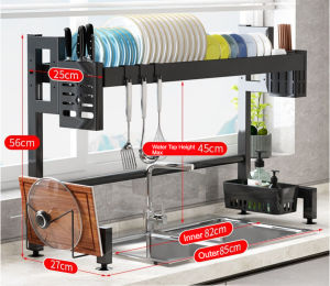 ARHD Rak Singki Pinggan Dish Rack Over-The-Sink Dish Drainer Drying Rack Plate Storage Kitchen Organizer Shelf