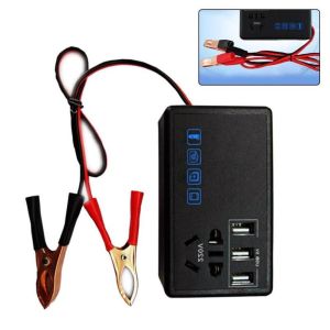 ALLLUCK 200W Car Power Inverter DC 12V/24V To DC 220V USB Port Car Charger Durable Universal Vehicle-mounted Inverter for Cars and Trucks