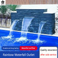 Acrylic Waterfall lights LED Water Descent fountain Swimming pool garden decor lamp With Replaceable light strip RGB. 