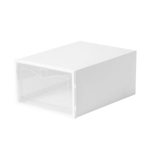 กล่องอเนกประสงค์ ที่เก็บรองเท้า เปิด-ปิด ฝาหน้า กล่องพลาสติก พลาสติกแข็ง วางซ้อนต่อได้หลายชั้น เเข็งเเรง มี2ขนาดไห้เลือกก พับเก็บได้