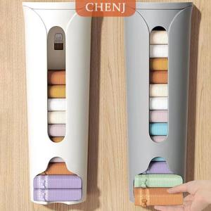 [COD] CHENJ ถุงพลาสติกตู้เก็บของแขวนผนังชุดชั้นในจัดถุงขยะกล่องเก็บของถุงพลาสติกห้องครัวอุปกรณ์ครัว