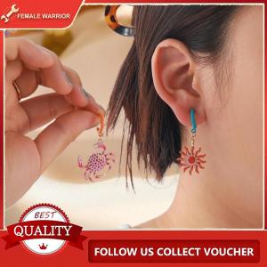 Female Warrior ต่างหูรูปปูทำจากโลหะผสมดีไซน์สุดสร้างสรรค์สำหรับผู้หญิงของขวัญเครื่องประดับงานปาร์ตี้4ชิ้น เซ็ต