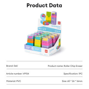 Deli Cartoon Roller Erasers For Pencil School Supplies Office Supplies VP155 1PC