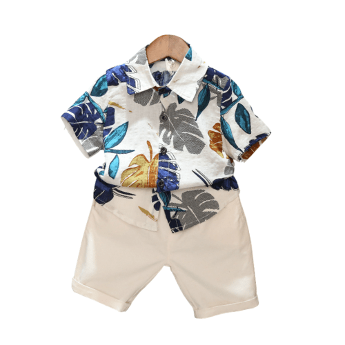Raleh Summer Outfit Set Hawaiian Polo Shorts Cotton Kid Boy Child