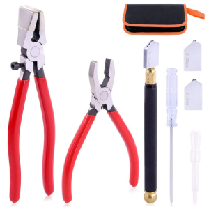 Glass Cutting Tool Kit Stained Glass Tool Starter Kits Glass Running Pliers Breaking Grozing Pliers Breaker