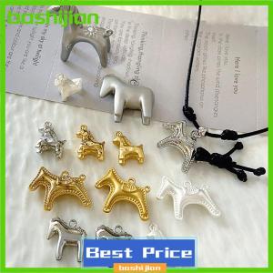 bashijian 1pcs dễ thương Vàng bạc màu ngựa Charms Mặt dây chuyền đối với trang sức làm Vòng cổ bông tai vòng đeo tay DIY phụ kiện nguồn cung cấp