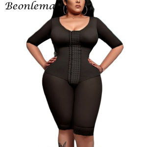 Fajas Colombianas Shapewear Tummy Controlreductive And Woman Shaper Sheath Flat Belly Short Sleeves Below The Knee Bodysuit