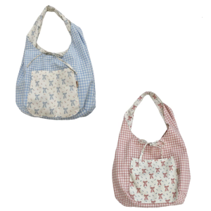 กระเป๋าผ้าใบสวยงามพร้อมกระเป๋าด้านในสำหรับผู้หญิงหญิงสาวใช้ซ้ำได้ถุงผ้าของชำมีลวดลายสำหรับช็อปปิ้งยิม