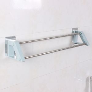 🌟READY STOCK🌟Anti-rust Self Adhesive Towel Bar Toilet Bathroom Towel Hanging Bar Rod Easy Installation [F04]