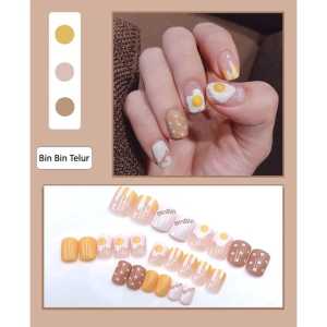 Fake Nail Karakter 24pcs Murah Nail Sticker Wedding Kuku Palsu Motif