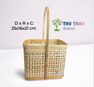 Giỏ cắm hoa lẵng trái cây bằng nan tre dùng cho hoa sáp hoa tươi
