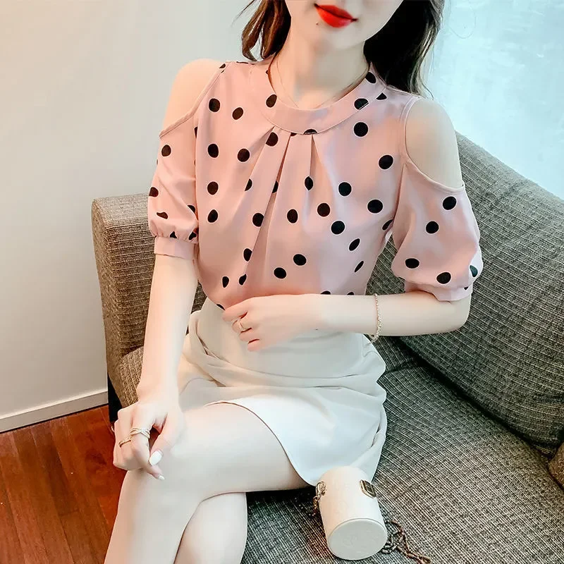 Polka dot 2025 summer blouse