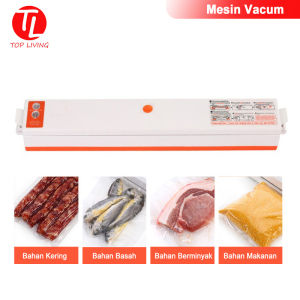 TOPLIVING Alat Vakum Makanan Frozen Basah dan Kering Vacuum Sealer Food FREE Plastik Vakum / Pompa Vakum Sealer Makanan / Mesin Vakum Makanan