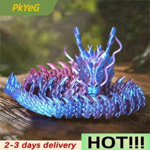 PkYeG 3D Printed Chinese Dragon Full Body Joints Movable Home Furnishing Decoration Ornament Worth Collecting Creative Toys