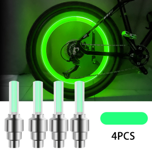 LONGGO 2Pair Bike Neon Light Valve Decoration Light Bicycle Tire LED Light Safety Warning Spoke Light Flash