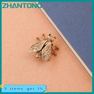 ZHANTONG 1 Piece Miniature Simulation Insect Desk Ornament Brass Bee Figurines Table Tea Pets Antique Copper Crafts Home Decoration