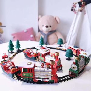 Electric Christmas train Electric sound and light can hang Christmas tree and rail car Christmas gift toys for kids