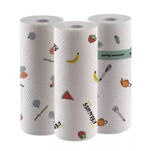 50pcs per roll Disposable Clean Lazy Rag Paper Kitchen Oil Absorbent Paper Towels Washable Dish Cloth Dish Towel