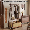 Nordic-style floor-standing clothing rack for bedroom multifunctional coat rack and bedside clothes storage rack. 