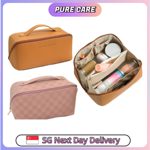 【Pure Care】 Handheld Cosmetic Storage Bag/INS-style Premium PU Makeup Bag/Large Capacity Travel Storage Bag