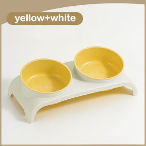 Meilovmao Double Slanted Cat Bowl Neck Protection Anti Spill Pet Food Water Basin Feeder Mangkuk Anjing
