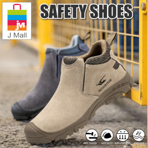 J MALL Safety Shoes Low/Medium-Cut anti-smashing anti-piercing anti-scalding welding shoes non-slip insulating leather work shoes - 918 (Grey/Sand) / 9992 (Yellow/Sand Brown) / 921 (Grey/Sand)