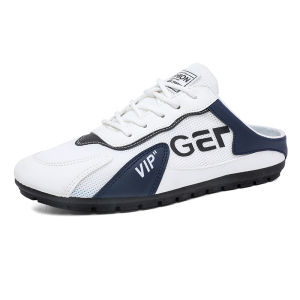 Half slipers mens 2024 summer hot selling mesh breathable slip-on casual forrest gump