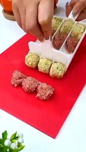 4 Rows Non-Stick Meatball Maker Creative Triple Beaf Fish Ball Rice Balls Mold Efficient Homemade PAZU