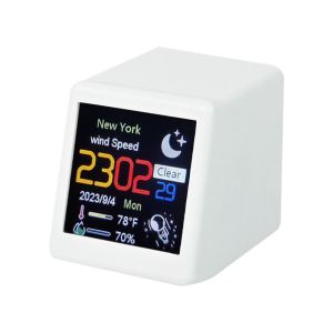 SPORTS XU Lectronic Album Smart 4.5x4x3CM Clock WiFi USB Charging Weather Forecast Station Creative Multifunctional Mini Desk Clocks Home