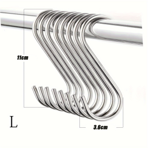 30Pcs Durable Stainless Steel Hooks Heavy-Duty S-Shaped Hooks Multifunctional Metal Hooks Multifunctional Metal Hooks Hangers Kitchen And Bathroom Storage Tools Buckles Load-Bearing Hooks