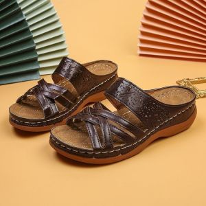 Free Shipping New Wedge Heel Casual WomenS Sandals Plus Sizes Beach Style With Stylish Stitching