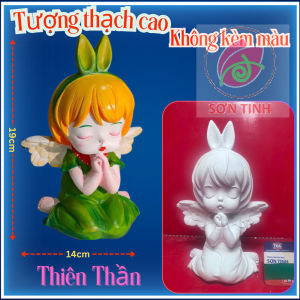 Tượng thạch cao Thiên Thần Quỳ M16 (Không kèm màu) Bé Tô Màu Tô Tượng trò chơi trẻ em
