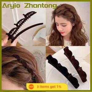 Aryio Flocked Bangs Hair Clip Headwear Duckbill Hair Claws Barrettes Vintage Hair Clips Hairgrip Braided Fashion Hairpins Hair Accessories Headwear