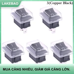 【LAKEBAO】 5 cái push button mini chuyển 2pin snap-in on off Rocker chuyển đổi với không thấm nước bìa đen