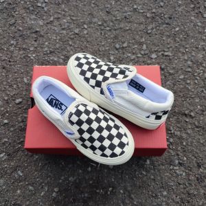 Sepatu Anak V4ns Slip On Checkerboard OG Cream - Sepatu Anak Slop Catur Krem Size 21-35 BISA COD