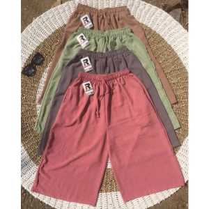 PROMO! 95rb DAPAT 4pcs! ( PAKET HEMAT ) ||KULOT CRINKLE PENDEK AIRFLOW 7/8 JUMBO POLOS KULOT CRINKLE