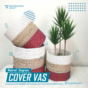Keranjang Anyaman isi 3 / Cover Pot / Keranjang Seagrass (size 201715)