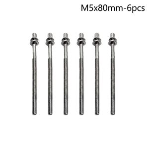 ANANAA 6Pcs Strong Drum Tension Rods M5 with Washers Drum Lug Bolts Durable 5mm Drum Tight Screw for Jazz Drums Repair