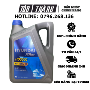 [ HÀNG CHÍNH HÃNG ] Dầu Động Cơ DIESEL HYUNDAI XTEER HD3000 20W-50 CF-4 (6 Lít) - Nhập Khẩu Hàn Quốc