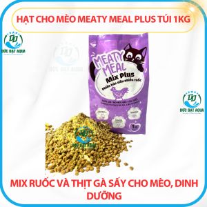 Hạt cho mèo MEATY MEAL PLUS Túi 1KG mix ruốc và thịt gà sấy cho mèo dinh dưỡng tốt cao cấp