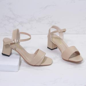 Giày sandal nữ cao gót vuông 5p quai bản 1 xếp gót - SD167