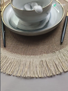 Round Dining Table Mat Jute Placemats Heat Resistant Placemat Cup Mat Coaster Table Decorations for Dining Table