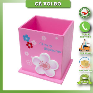 Ống Cắm Bút Bằng Gỗ Trang Trí Bàn Học