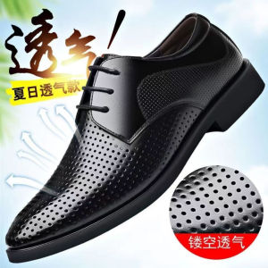 [Free Shipping] New Business Perforated Sandals For Men Casual Wedding Groom Sandals Summer Breathable Pointed-Toe MenS Shoes