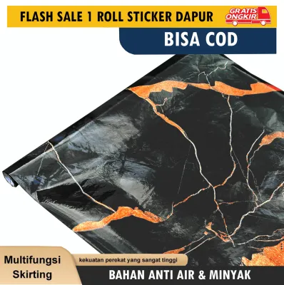 Sticker Dapur Anti Air Anti Minyak Tahan Panas 60CM*3M Wallpaper Dinding Sticker Dinding Meja Makan