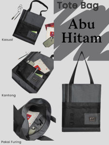 Dely Tas Totebag Pria Kasual DLY-0326 Polos Model Kasual Bahan Polyester Waterproof Resleting
