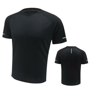Dri Fit Tshirt for men Ice Silk Quick Dry Mesh T-Shirt Round Breathable Loose Fit Sports Casual Top