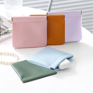 Pocket Cosmetic Bag Cosmetic Bag Bag Automatic Closing Storage Small Bag Mini Coin Purse PU Leather