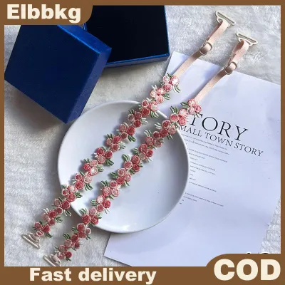 [Elbbkg] 1 Cặp Hoa Ngọt Ngào Ren Phụ Nữ Áo Ngực Dây Đeo Crochet Chống-Trượt Đàn Hồi Có Thể Điều Chỉnh Vành Đai Vai Dây Đeo Cho Đám Cưới Bên Váy